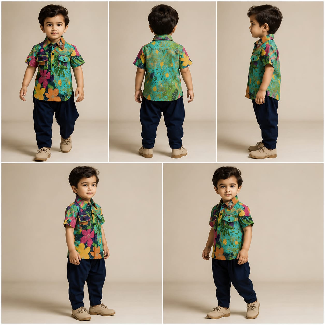 Pre Order: Multicolour Pathani Kurta And Pant