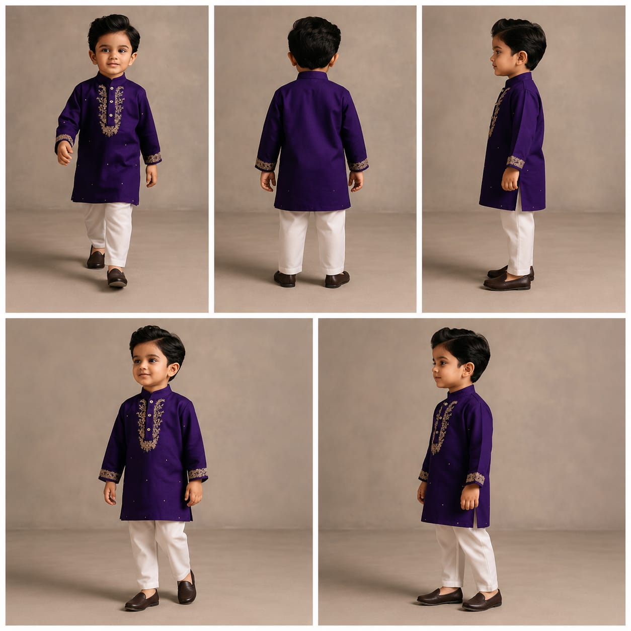 Pre Order: Purple Faux Mirror Work Kurta With Pyjama