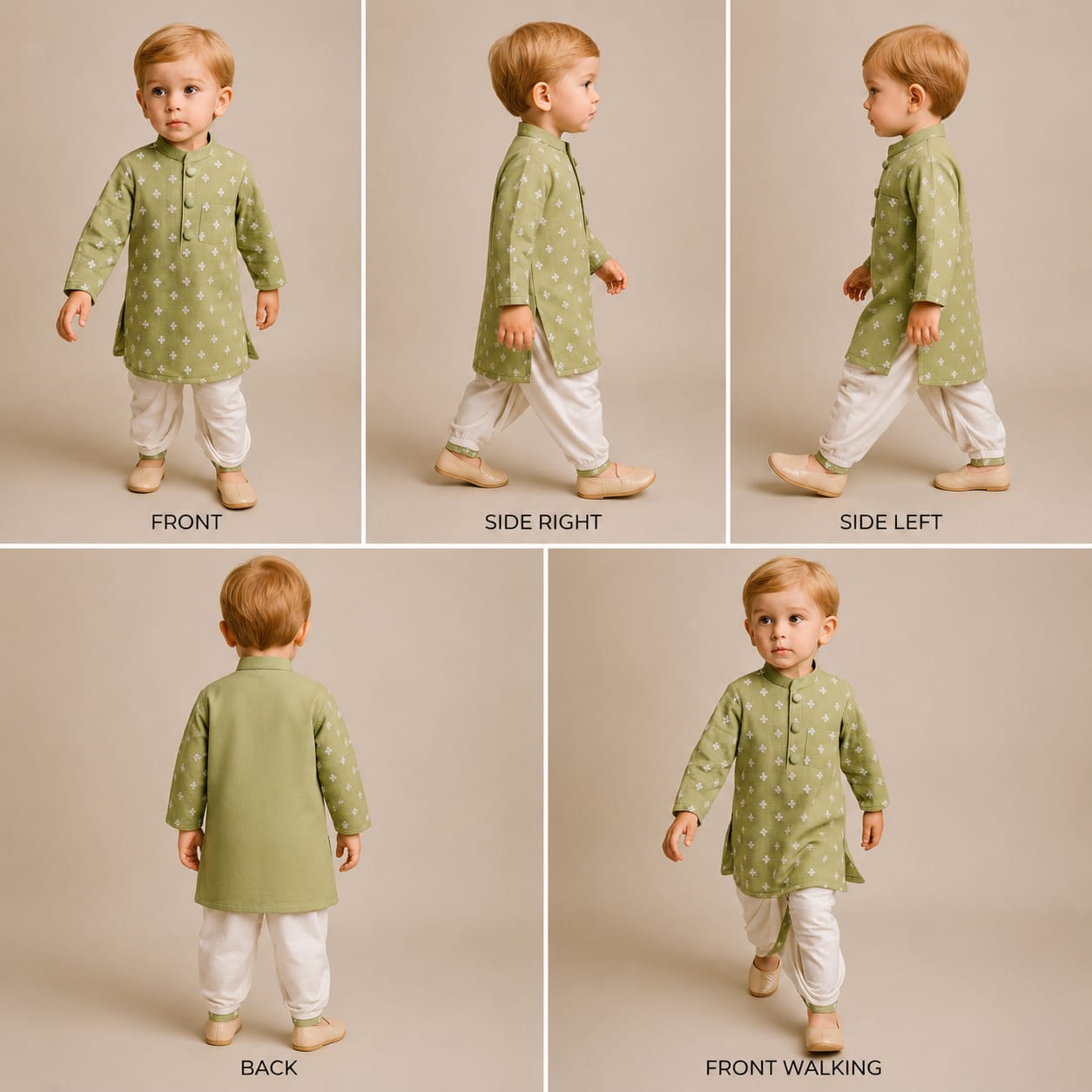 Pre Order: Elegant Green Embroidered Kurta And Dhoti