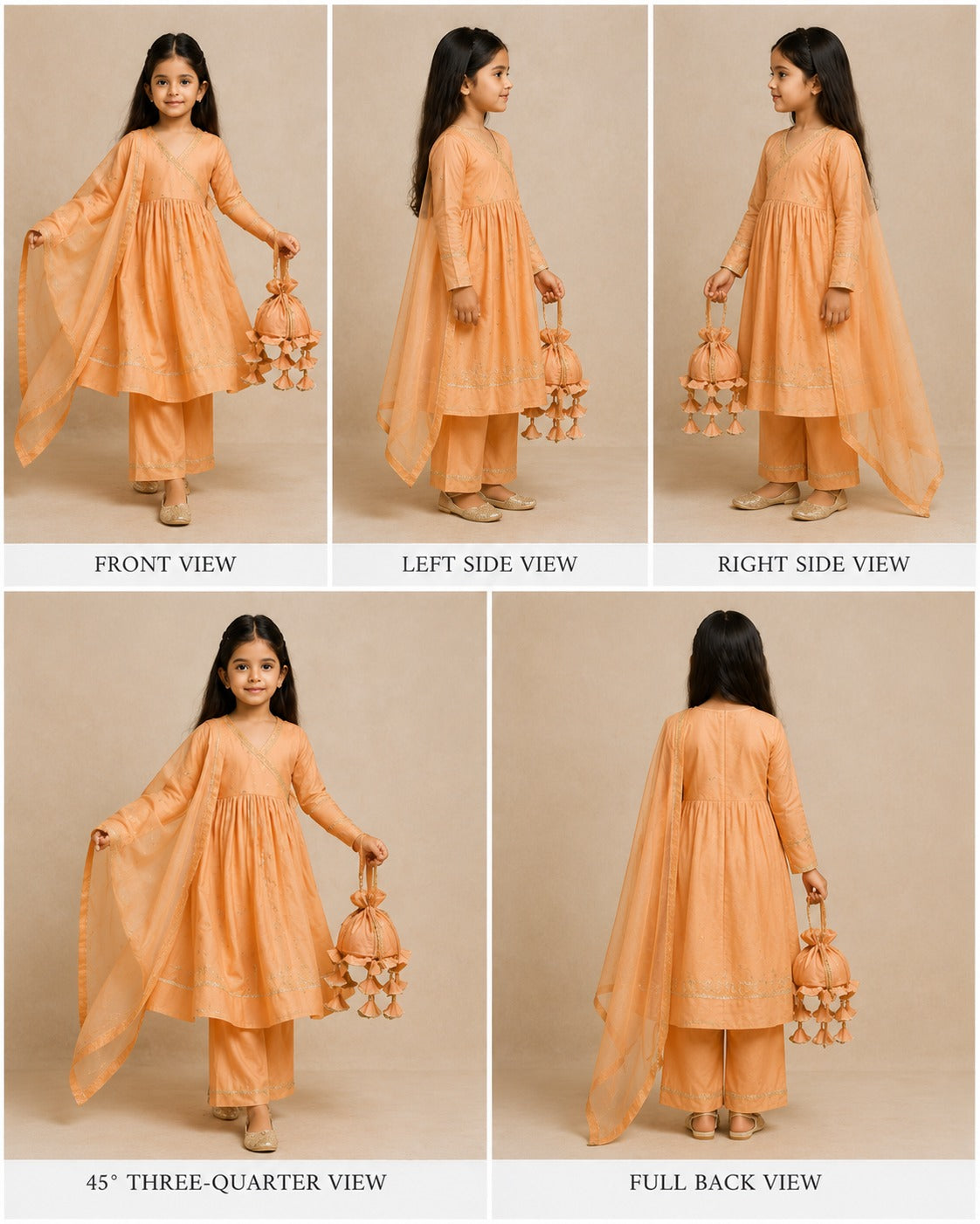 Pre Order : Peach Anarkali with Dupatta