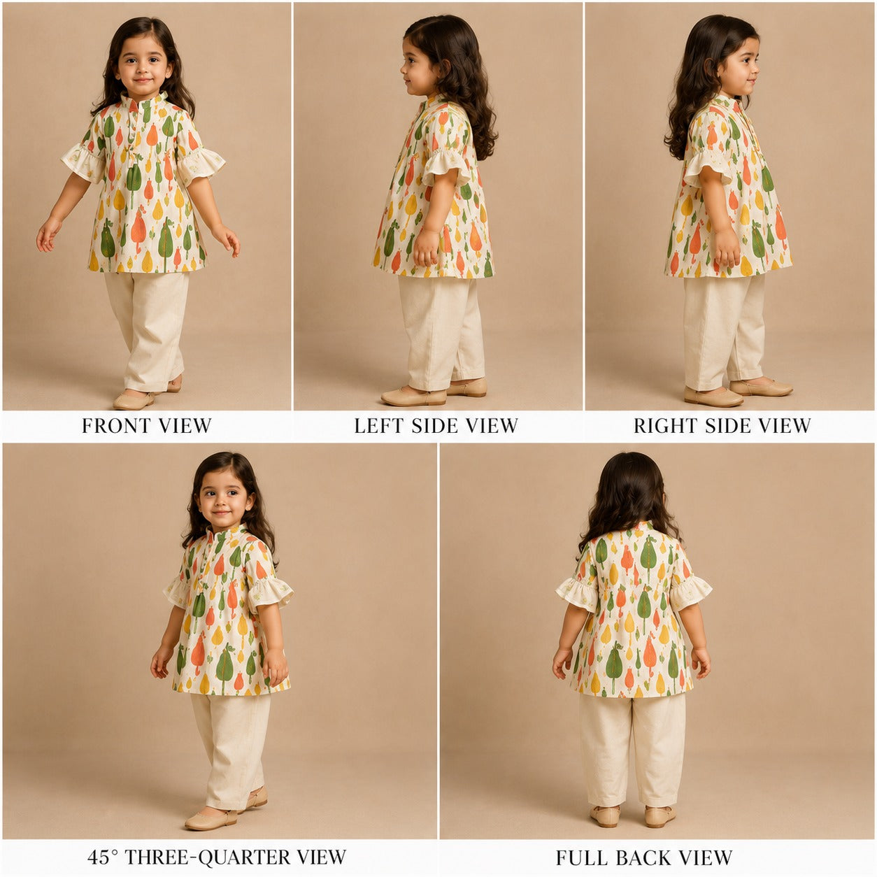 Pre Order: Multicolour Printed Kurti With Stylish Hem Pant