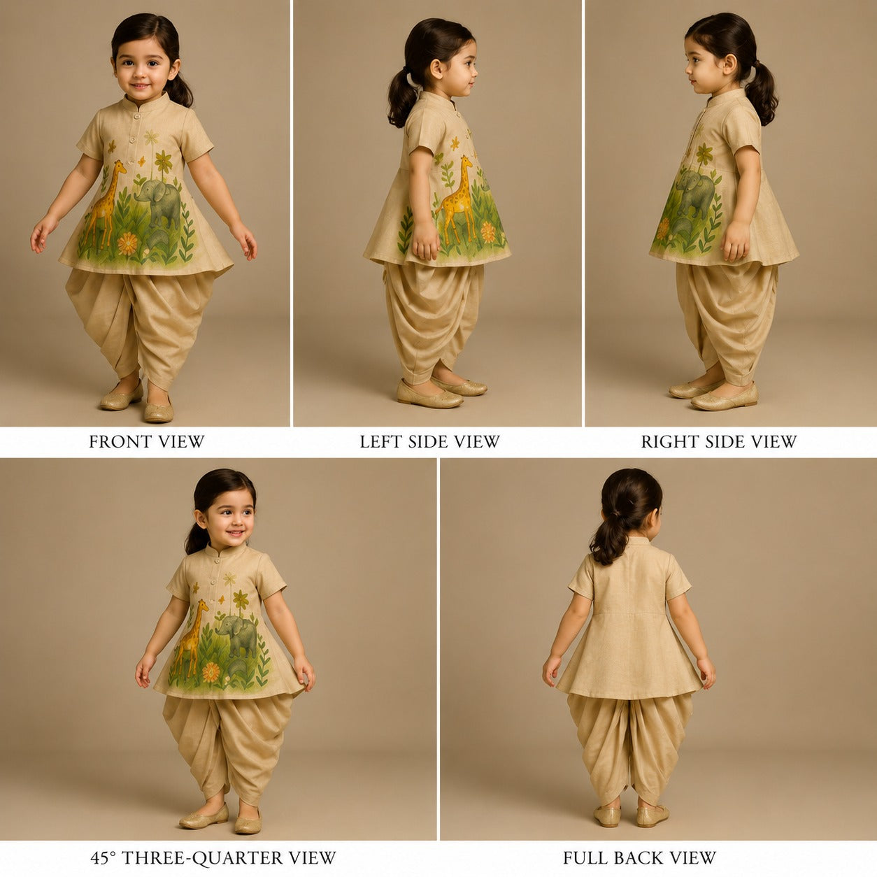 Pre Order: Jungle Hand Painted Top And Dhoti