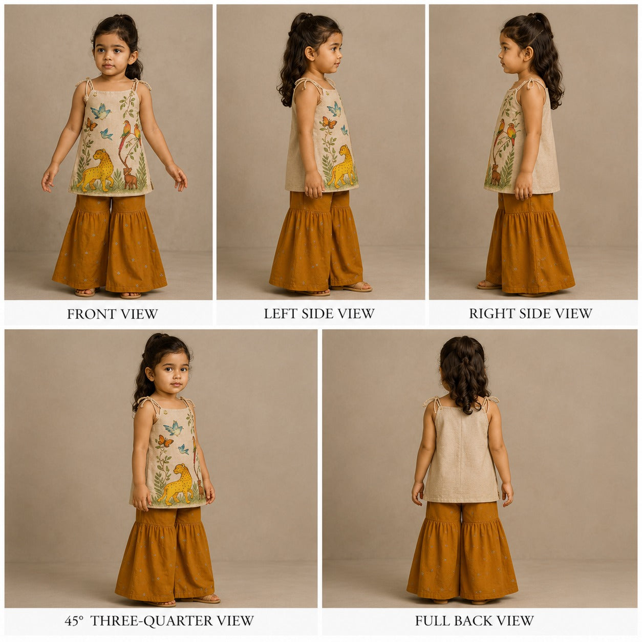 Pre Order: Jungle Theme Hand Painted Top With Palazzo