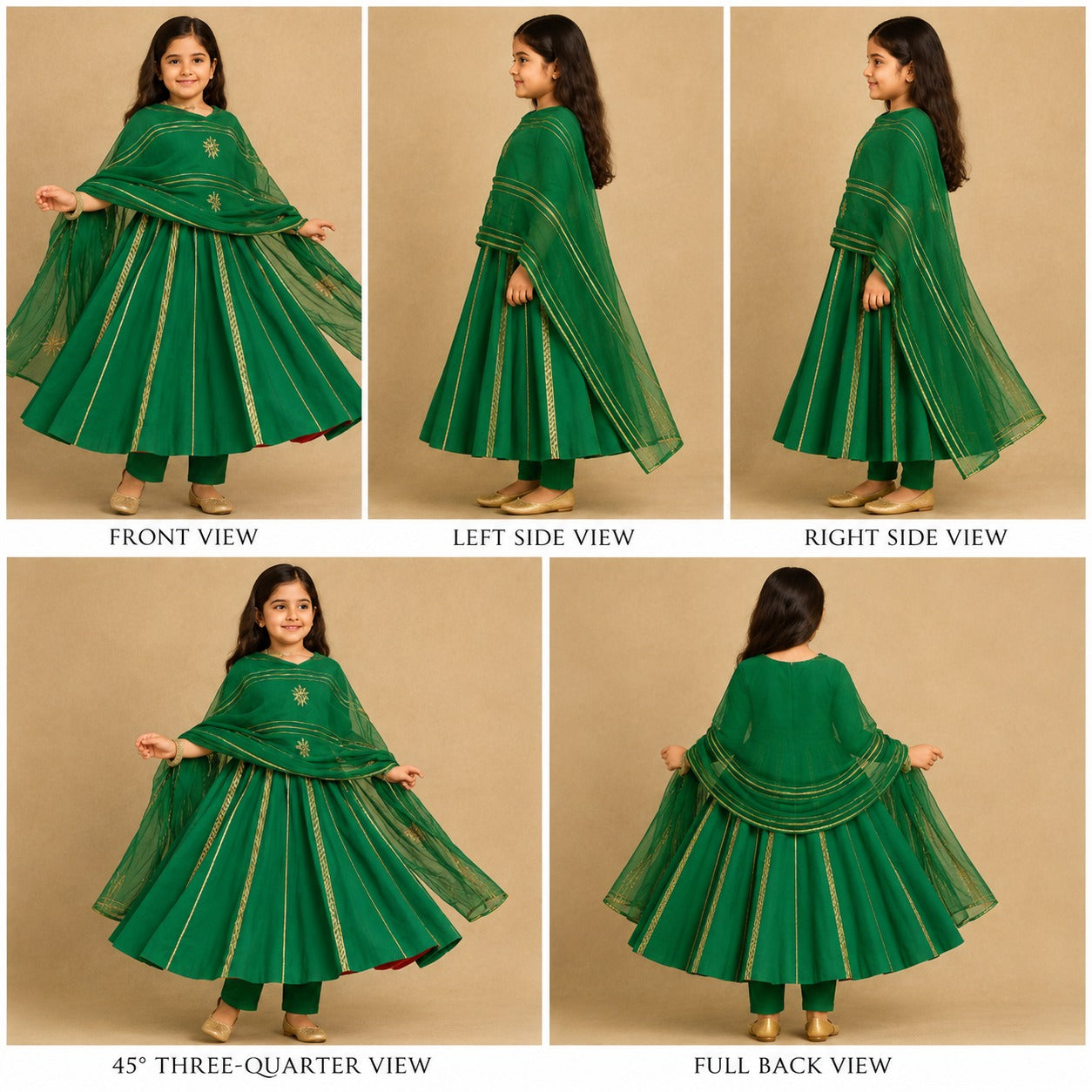 Pre Order: Green Anarkali Suit Set