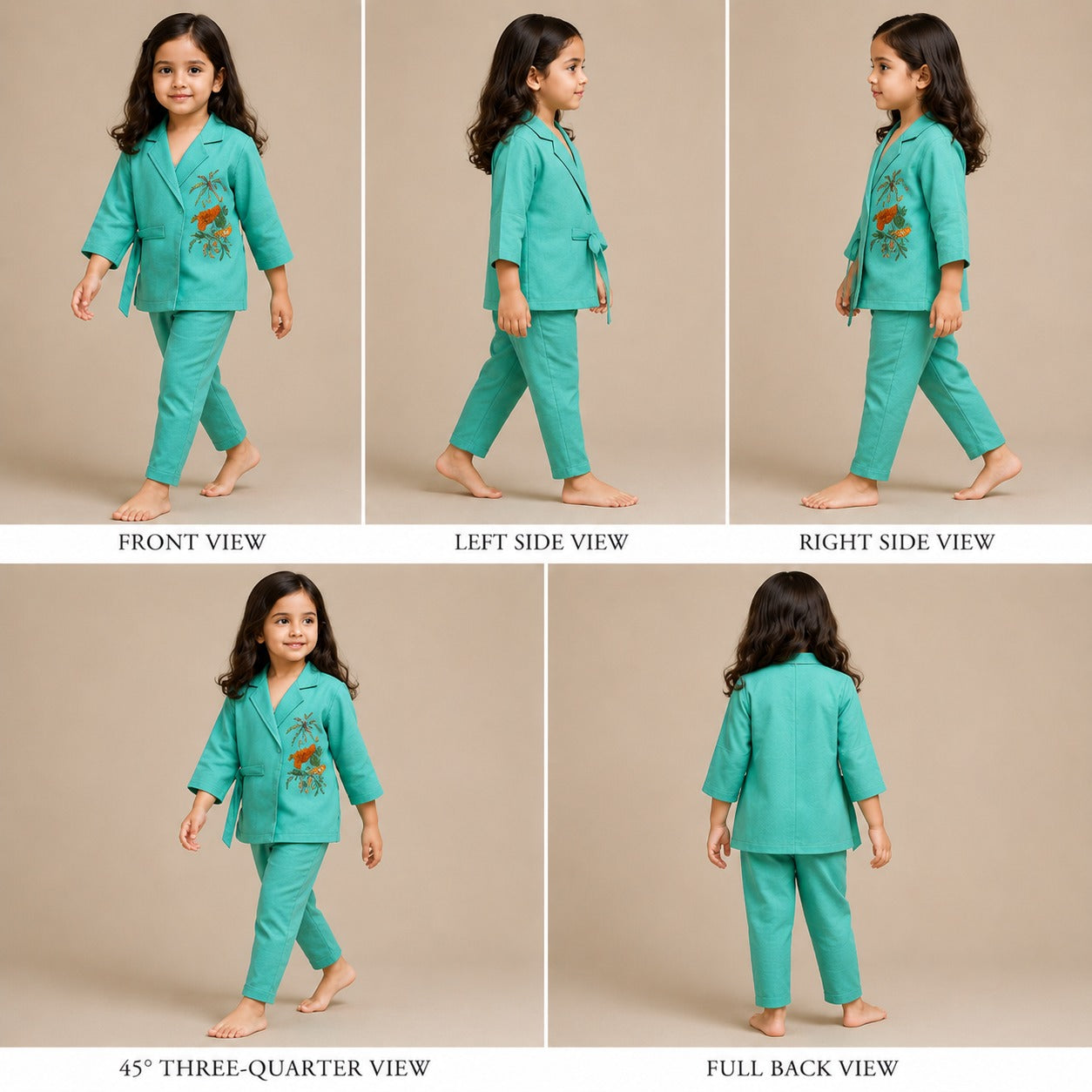 Pre Order: Graceful Embroidered Front Overlap Shirt With Tie-Ups And Pant