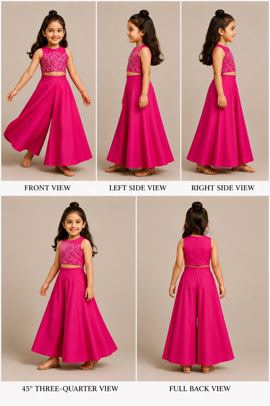 (Girl) Pre Order: Exclusive Pink Top With Flared Palazzo