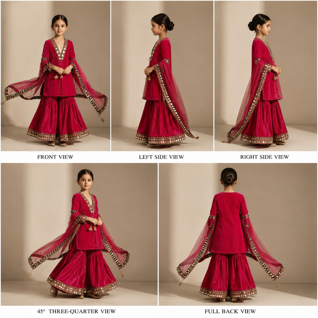Pre Order: Pink Kurti And Sharara Set