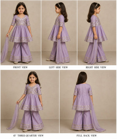 Pre Order: Lavender Suit Set with Gota Detailing