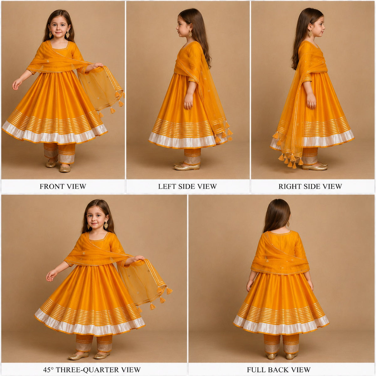 Pre Order: Mango Anarkali with Duppatta and Gota Detailing
