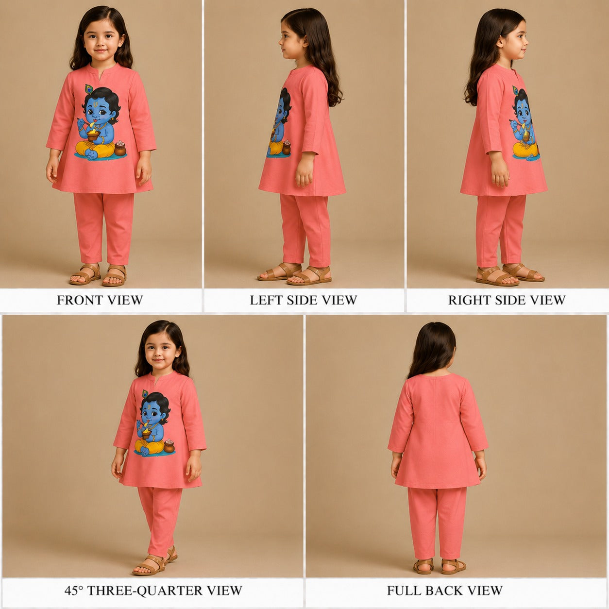 Pre Order: Pink Krishna Top And Pant