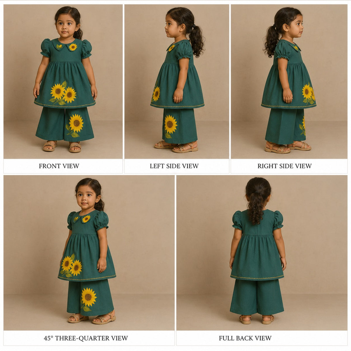 Pre Order: Yellow Sunflower Hand Painted Top With Palazzo