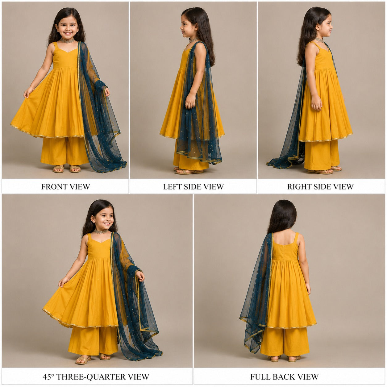 Pre Order: Yellow Anarkali Suit Set
