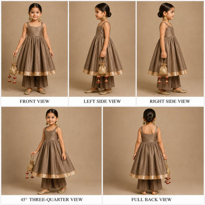 Pre Order: Dusty Anarkali with Dupatta Gota Detailing