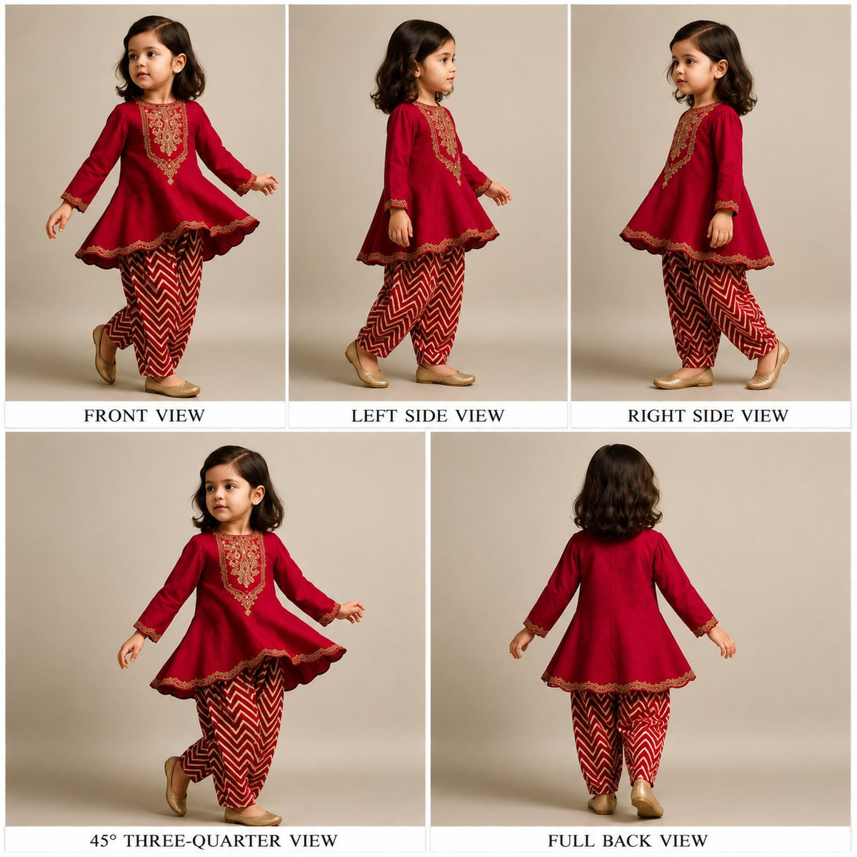 Pre Order: Pink Embroidered High-Low Top With Printed Dhoti