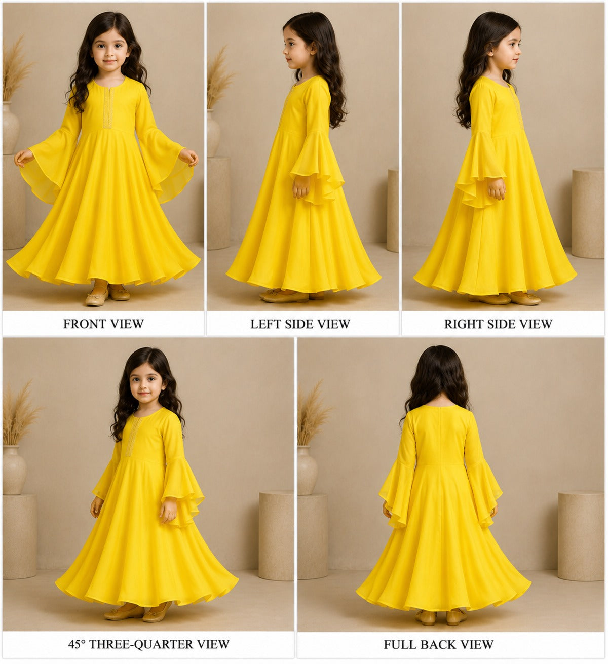 Pre Order: Yellow Anarkali Suit Set