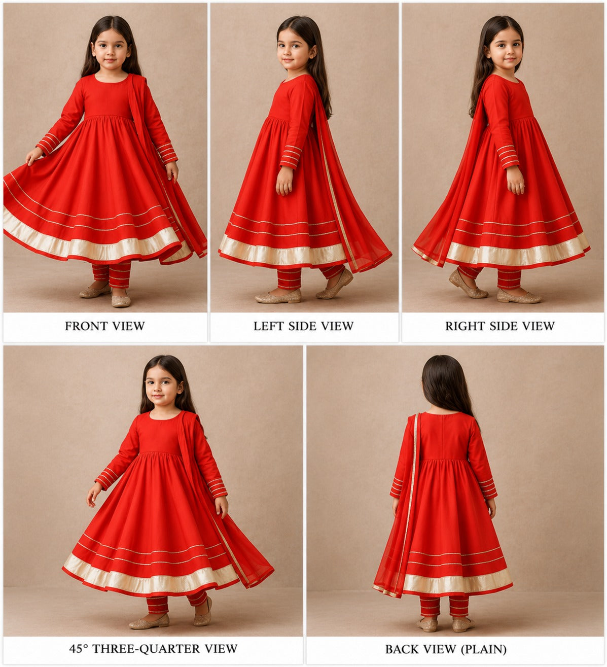 Pre Order: Red Love Anarkali Suit Set