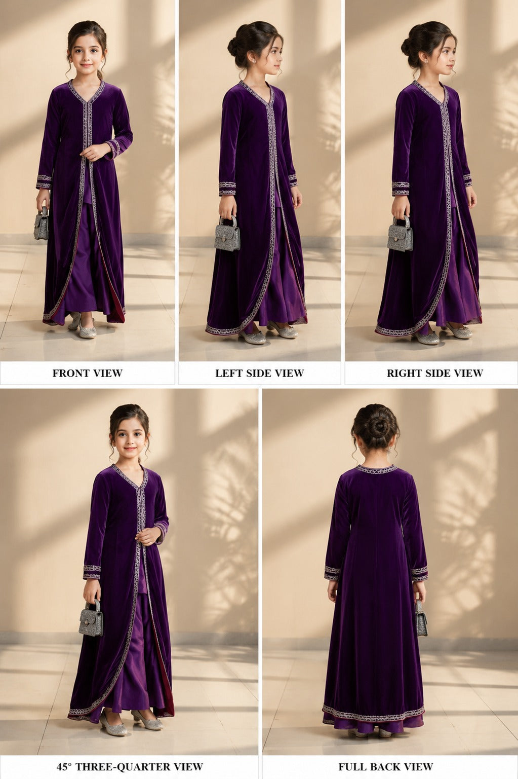 Pre Order:Purple Velvet Suit Set