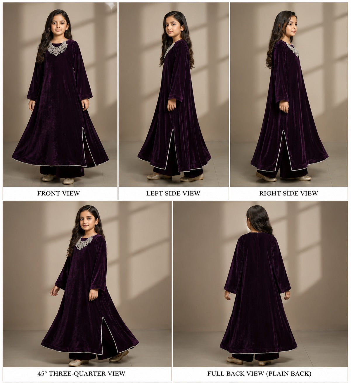 Pre Order: Wine Velvet Kurta Suit Set