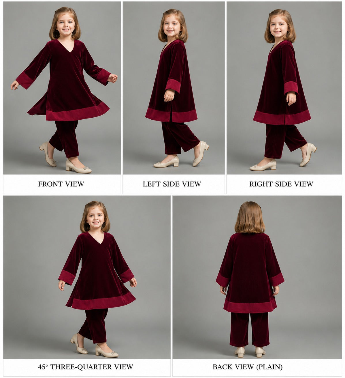 Pre Order: Maroon Velvet Suit Set