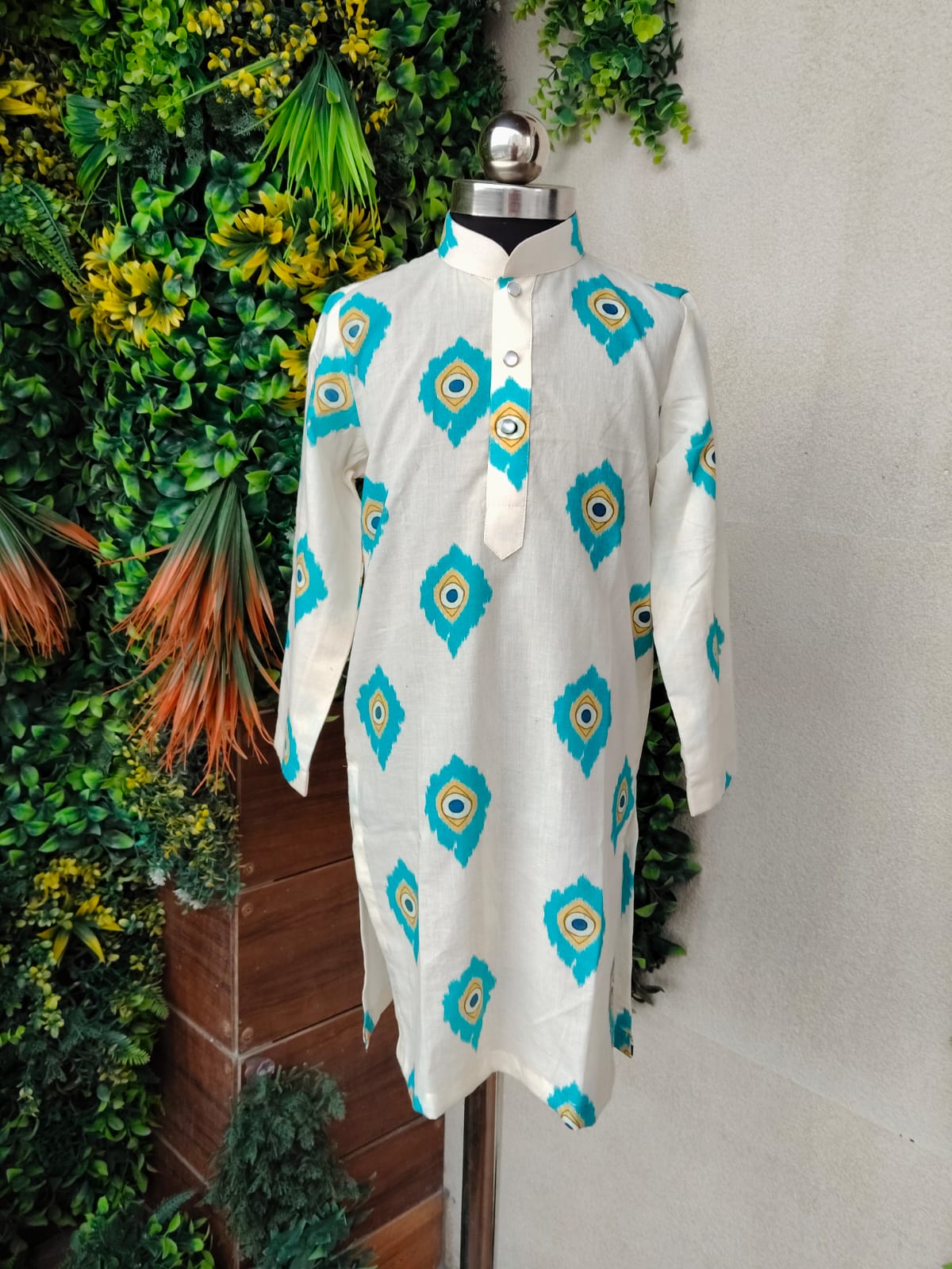 Pre Order: Krishna Pankh Printed Dhoti Set