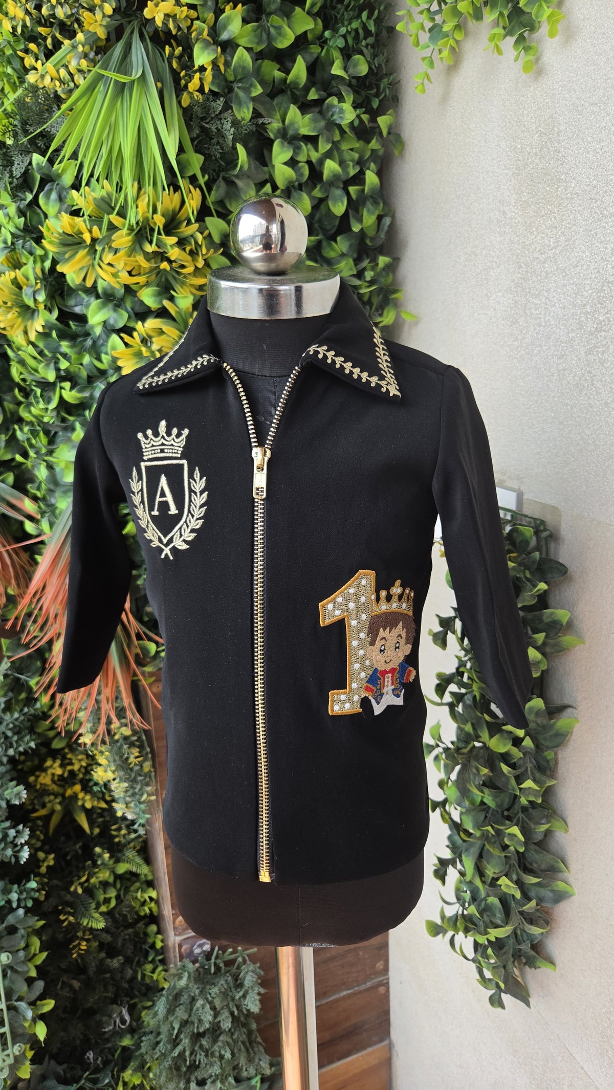 Pre Order: Crown Crest Birthday Zipper Suit