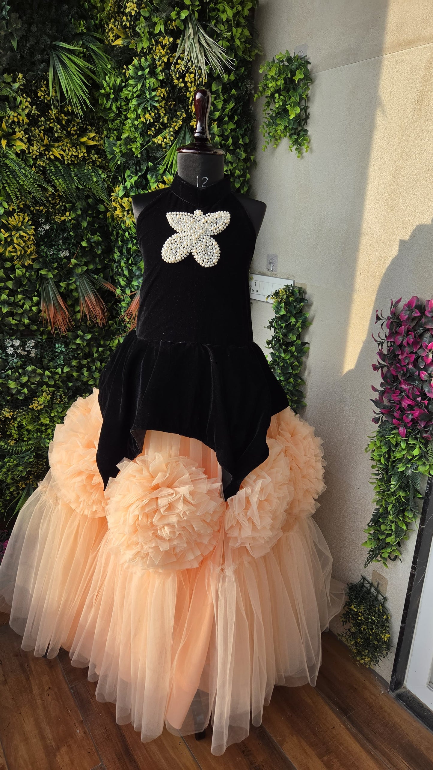 Pre Order: Elegant Velvet Net Gown