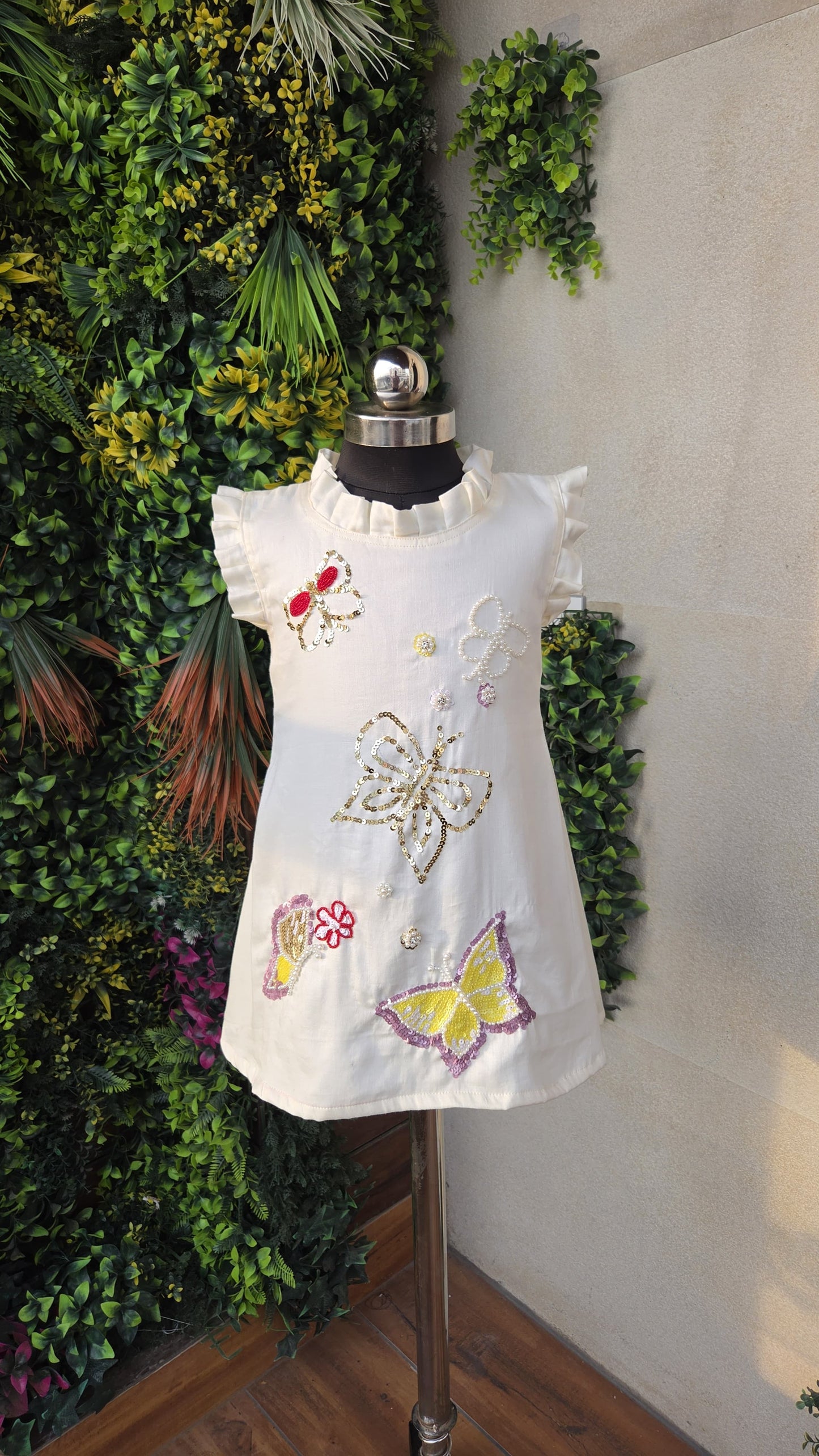 Pre Order: Intricate Butterfly Embroidered Kurti And Sharara
