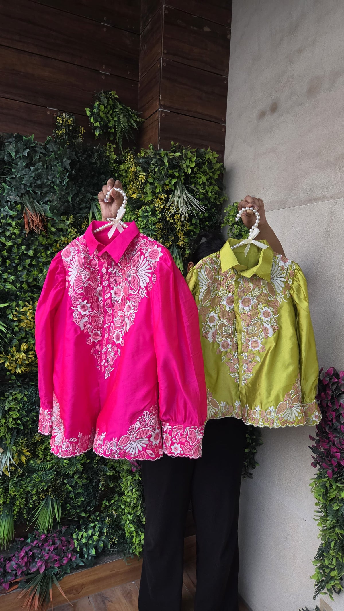 Pre Order: Front Open Embroidered Top And Palazzo