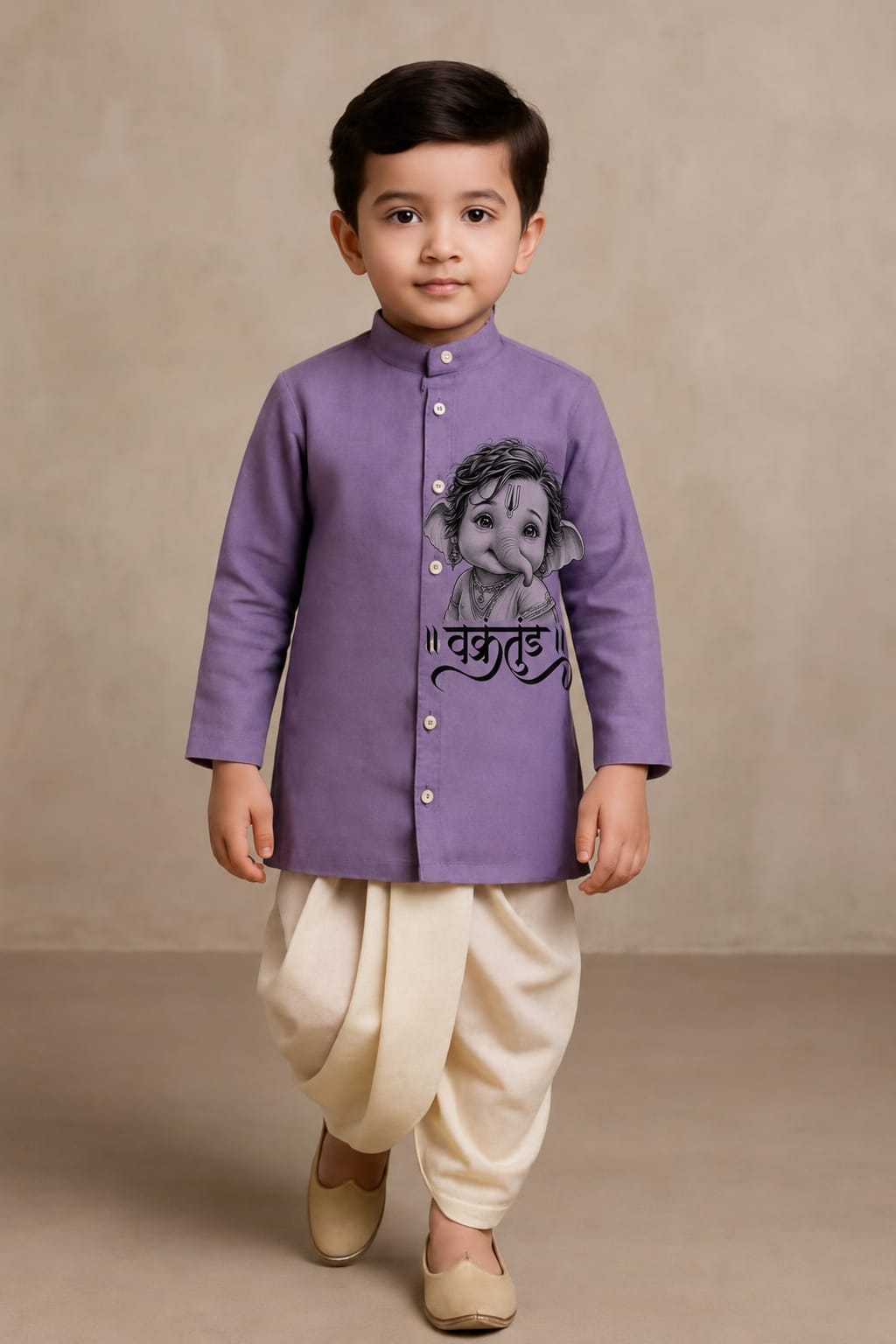 Pre Order: Vakratunda Kurta Dhoti Set