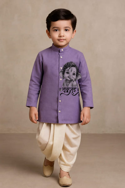 Pre Order: Vakratunda Kurta Dhoti Set