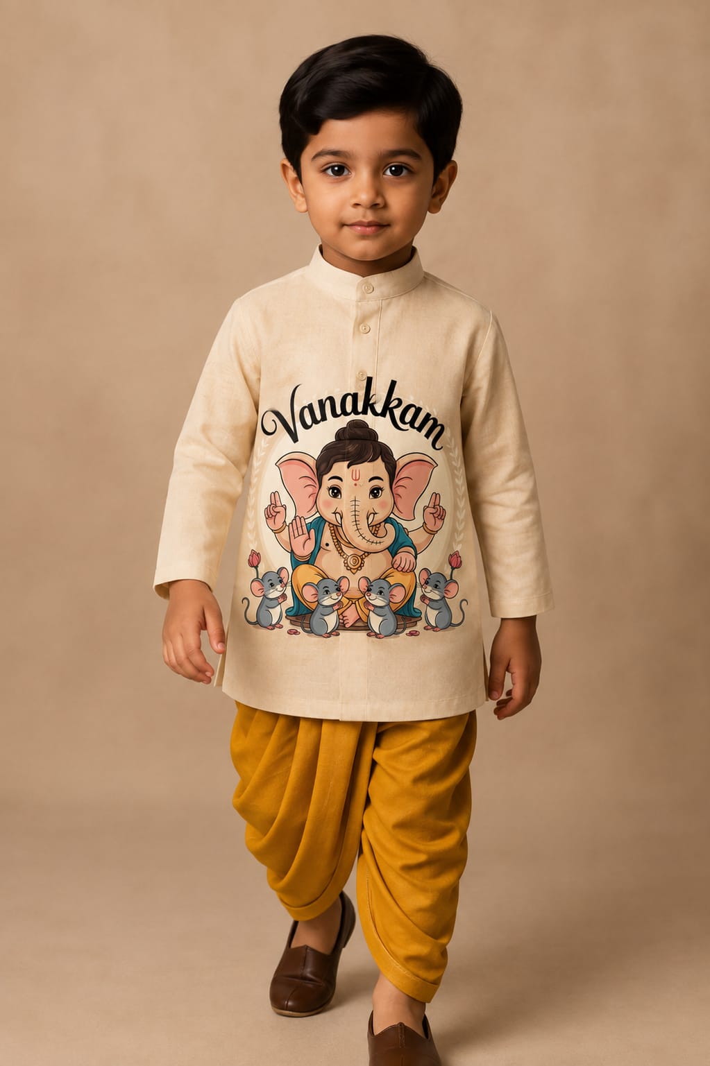 Pre Order: Vanakkam Ganesh Dhoti Set