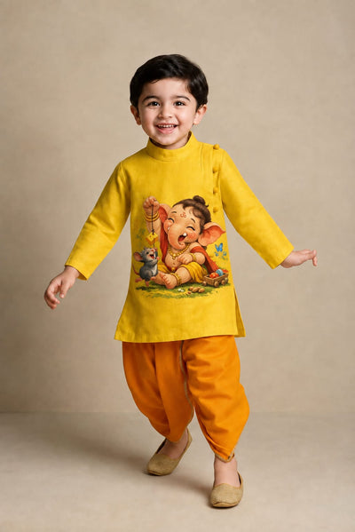 Pre Order: Mangal Murti Kurta With Dhoti