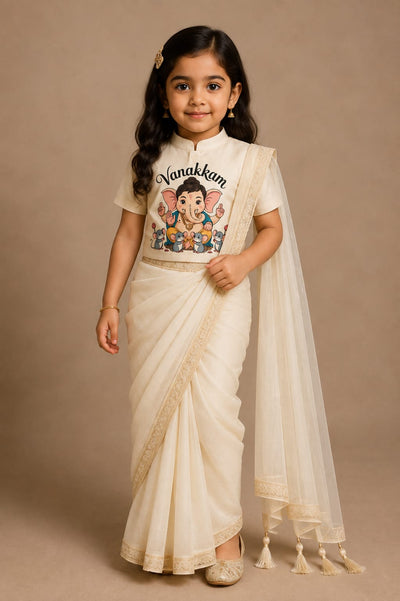 Pre Order : Bappa Namaskaram  Saree