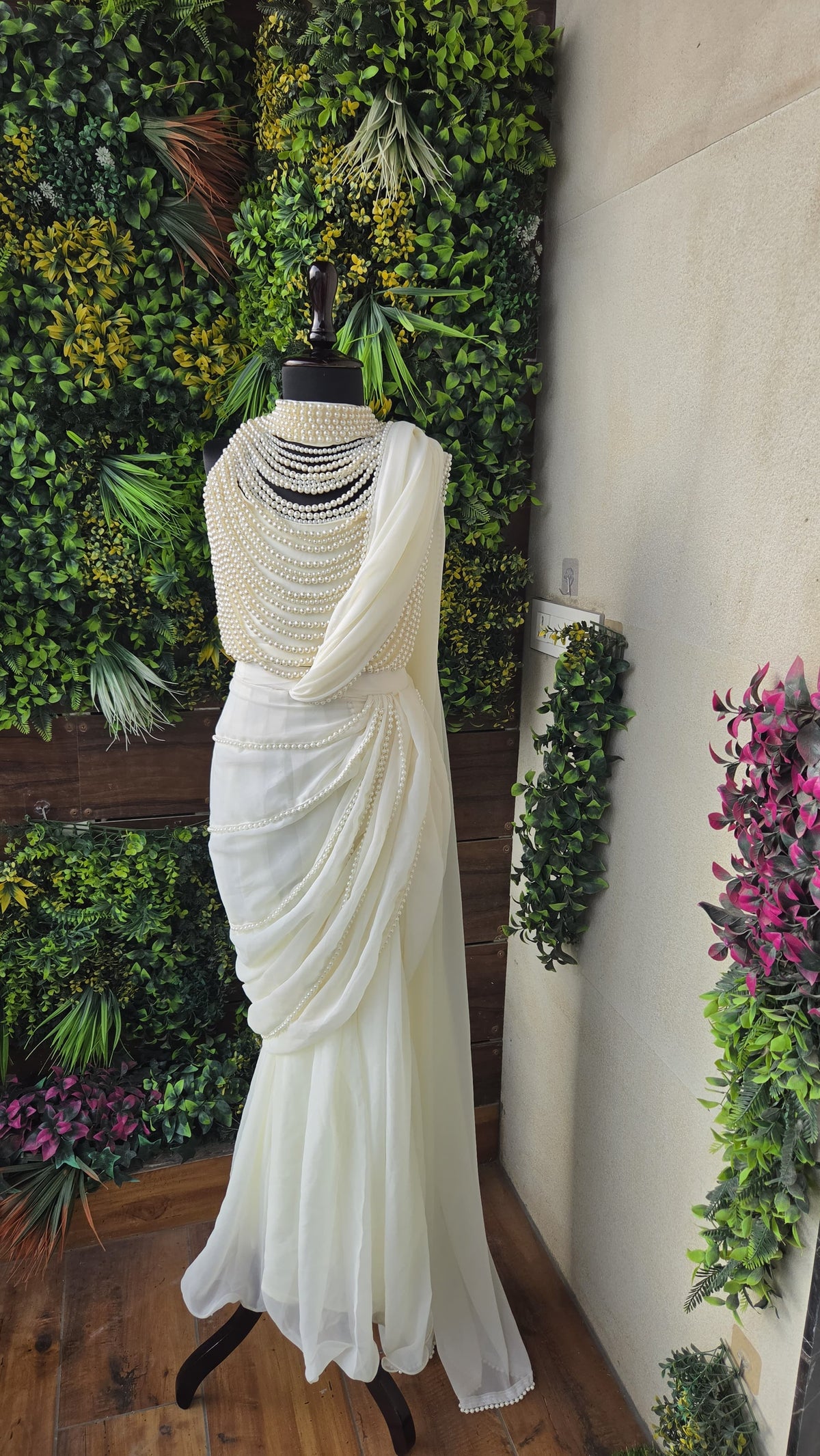 Pre Order: Pearl Cascade Saree