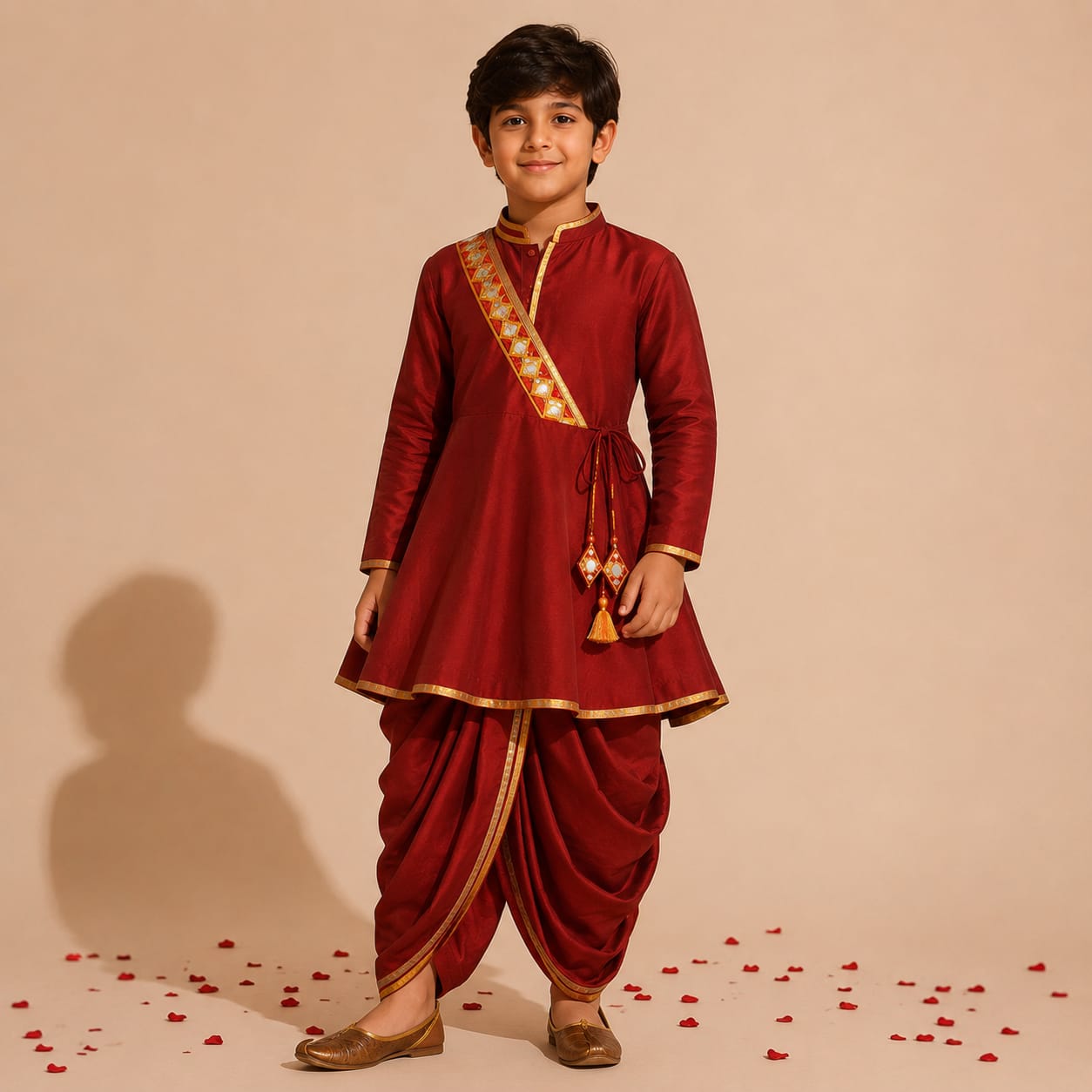 Pre Order : Maroon Maharaj Kurta Set