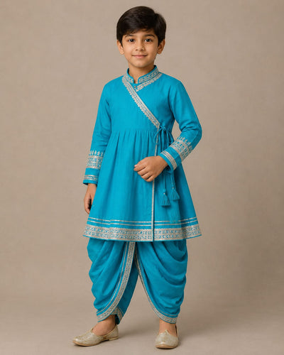 Pre Order: Turquoise Tevar Kurta Set