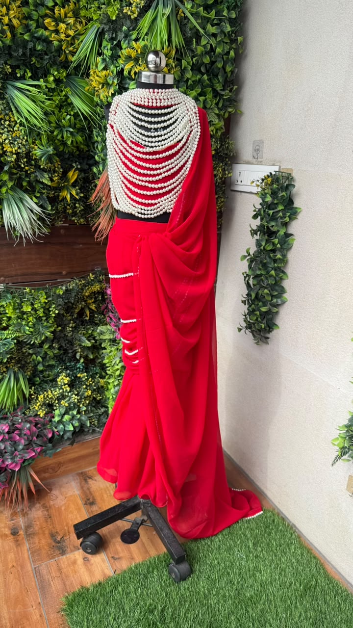 Pre Order: Pearl Cascade Saree