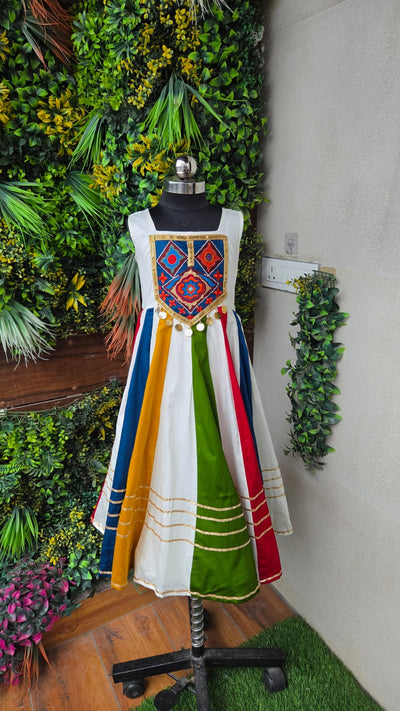 Pre Order: Multicolored Embroidered Gown