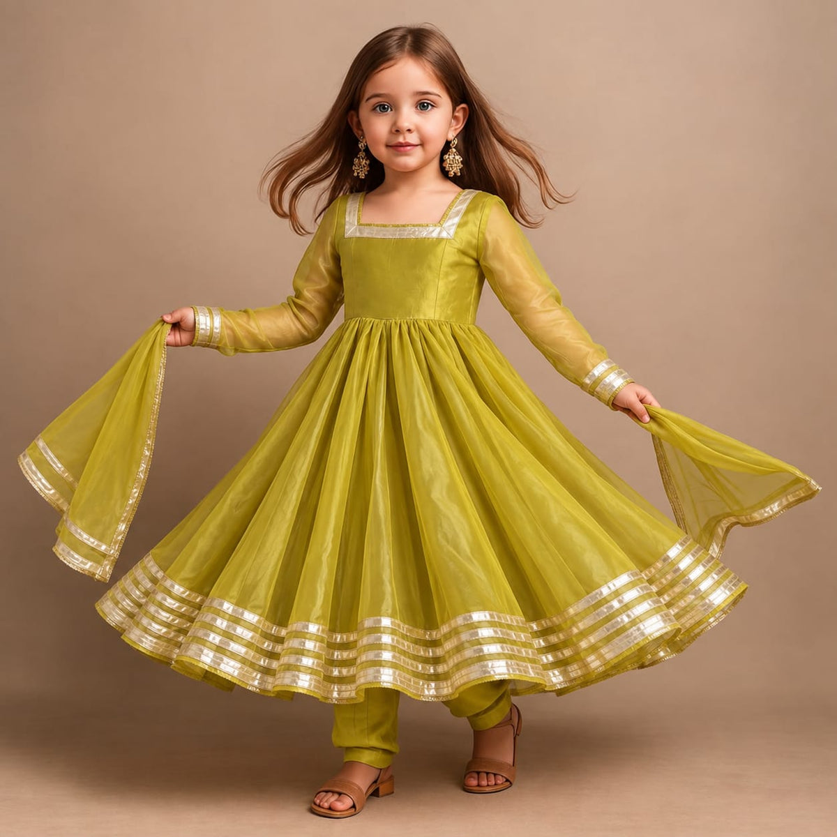 Pre Order: Anarkali with Duppatta and Gota Detailing