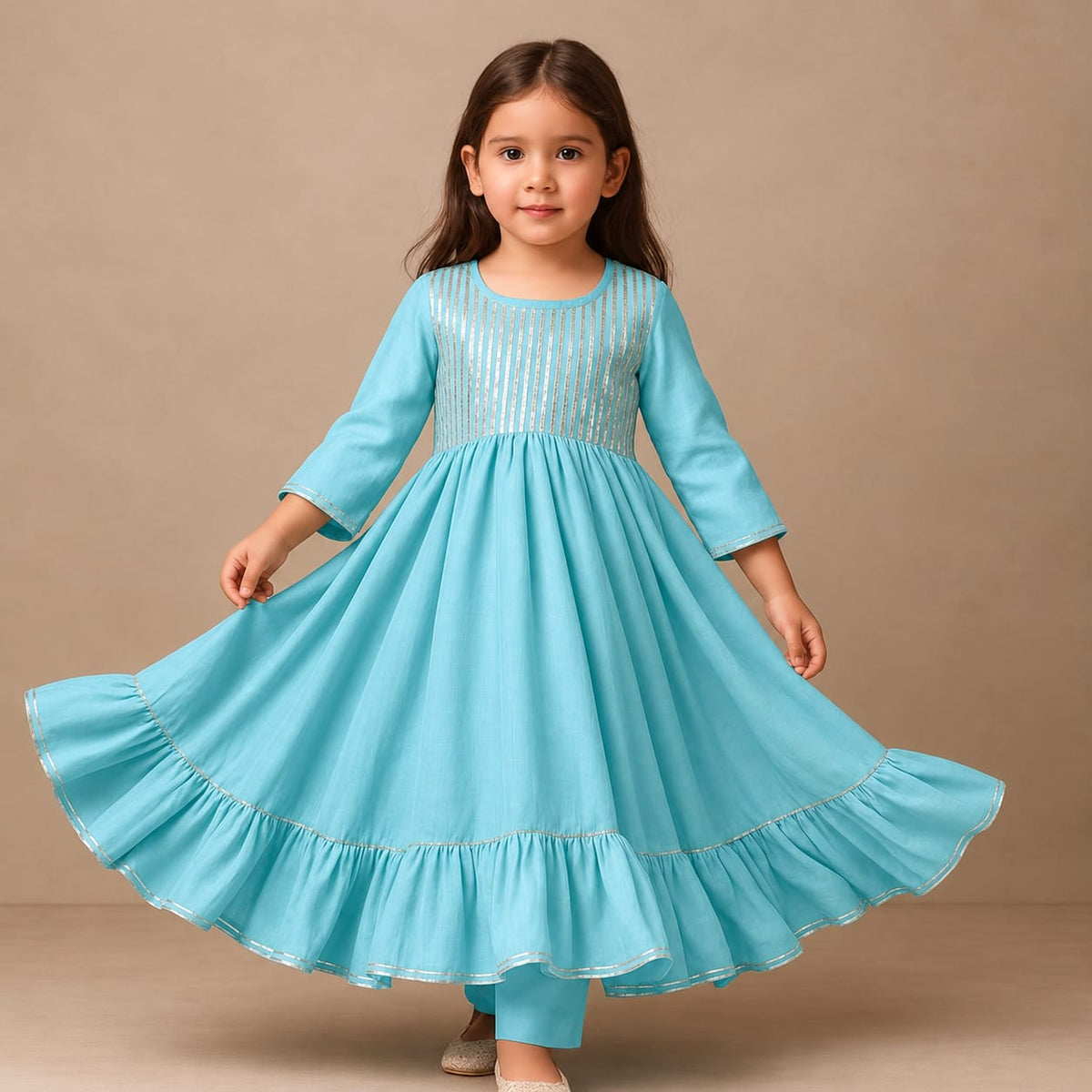 Pre Order:Gota Work Anarkali Suit Set