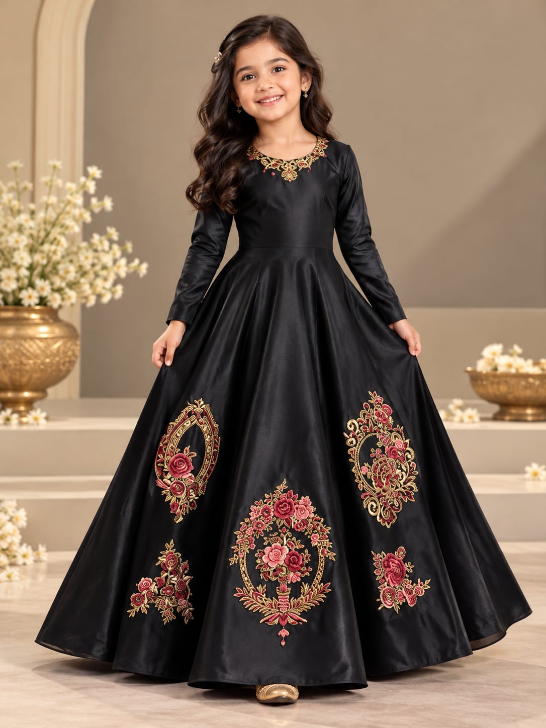 Pre Order: Black Rose Elegance Gown