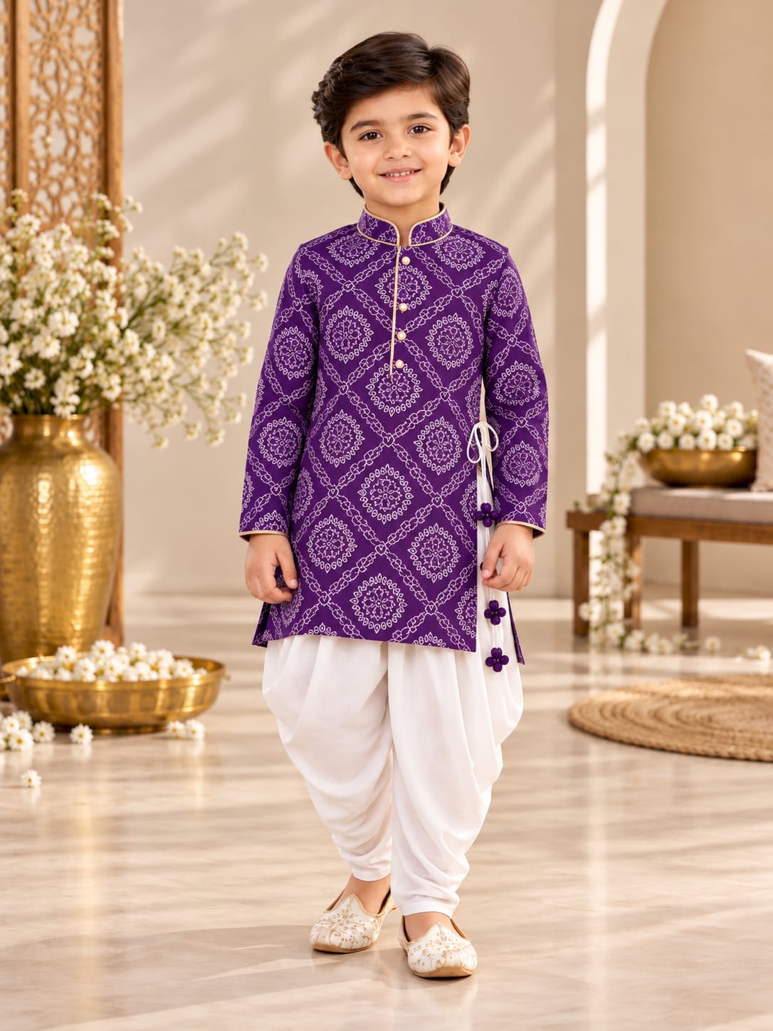 Pre Order: Purple Maharaja Kurta Set