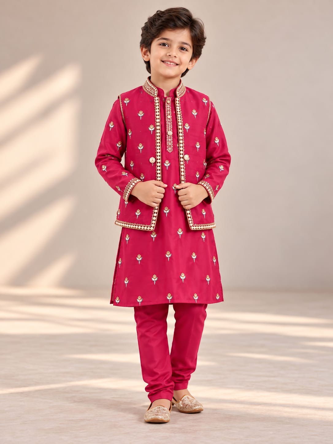 Pre Order: Royal Gulabi Prince Kurta Set