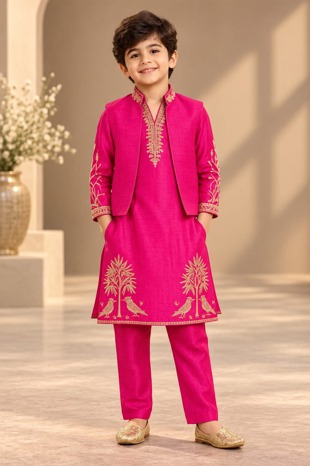Pre Order: Gulabi Shehzada Kurta Set