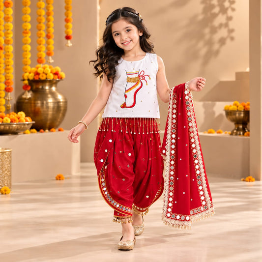 Pre Order: Ruby Raas Dhoti Set