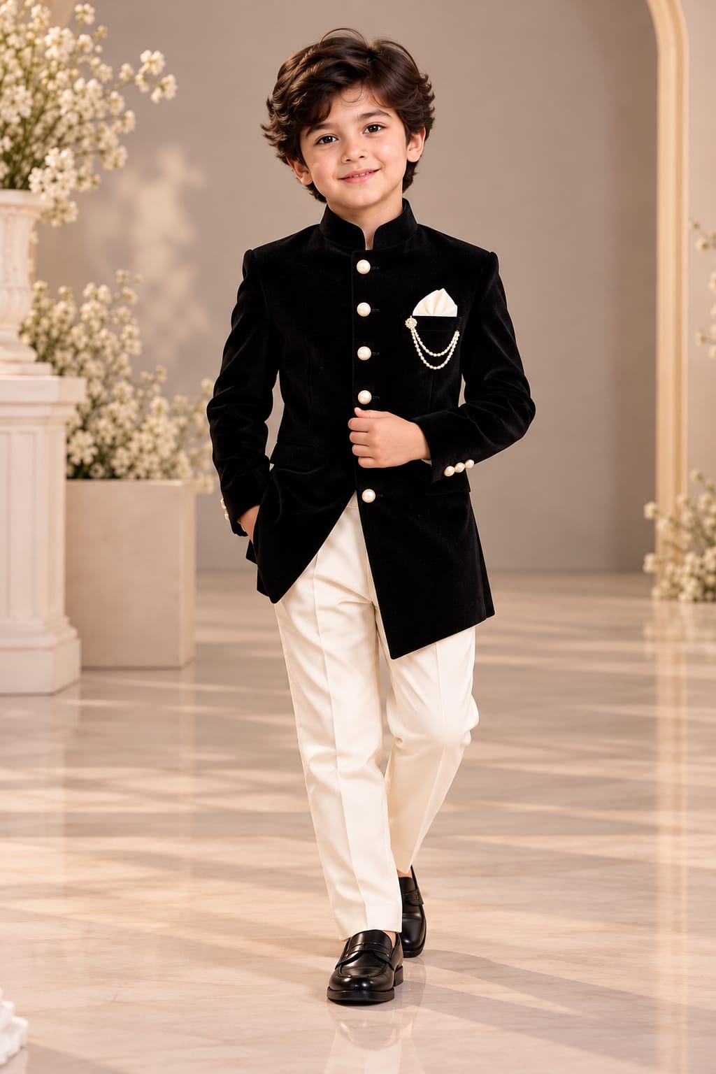 Pre Order: Royal Noir Pearl Sherwani