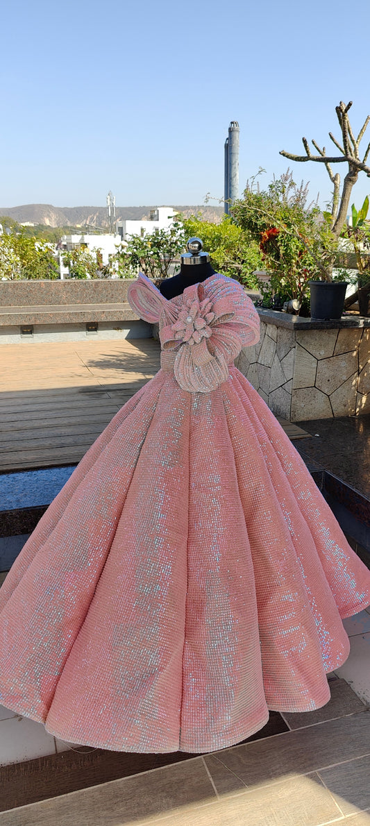 Pre Order: Peach Dreamy Luxe Gown