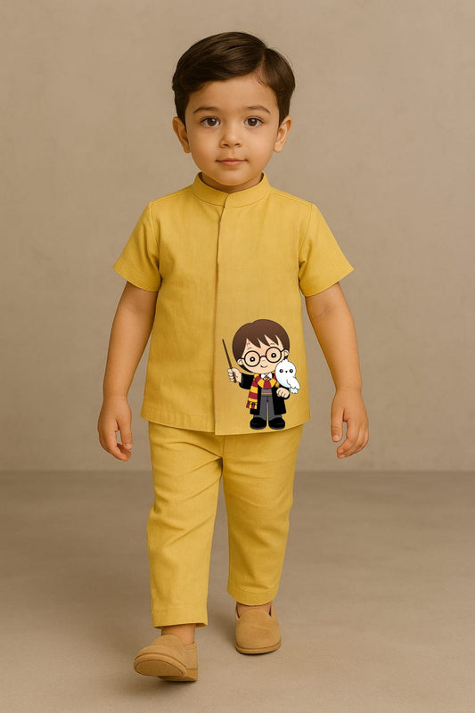 Pre Order: Yellow Harry Potter Hand Painted Coord Set