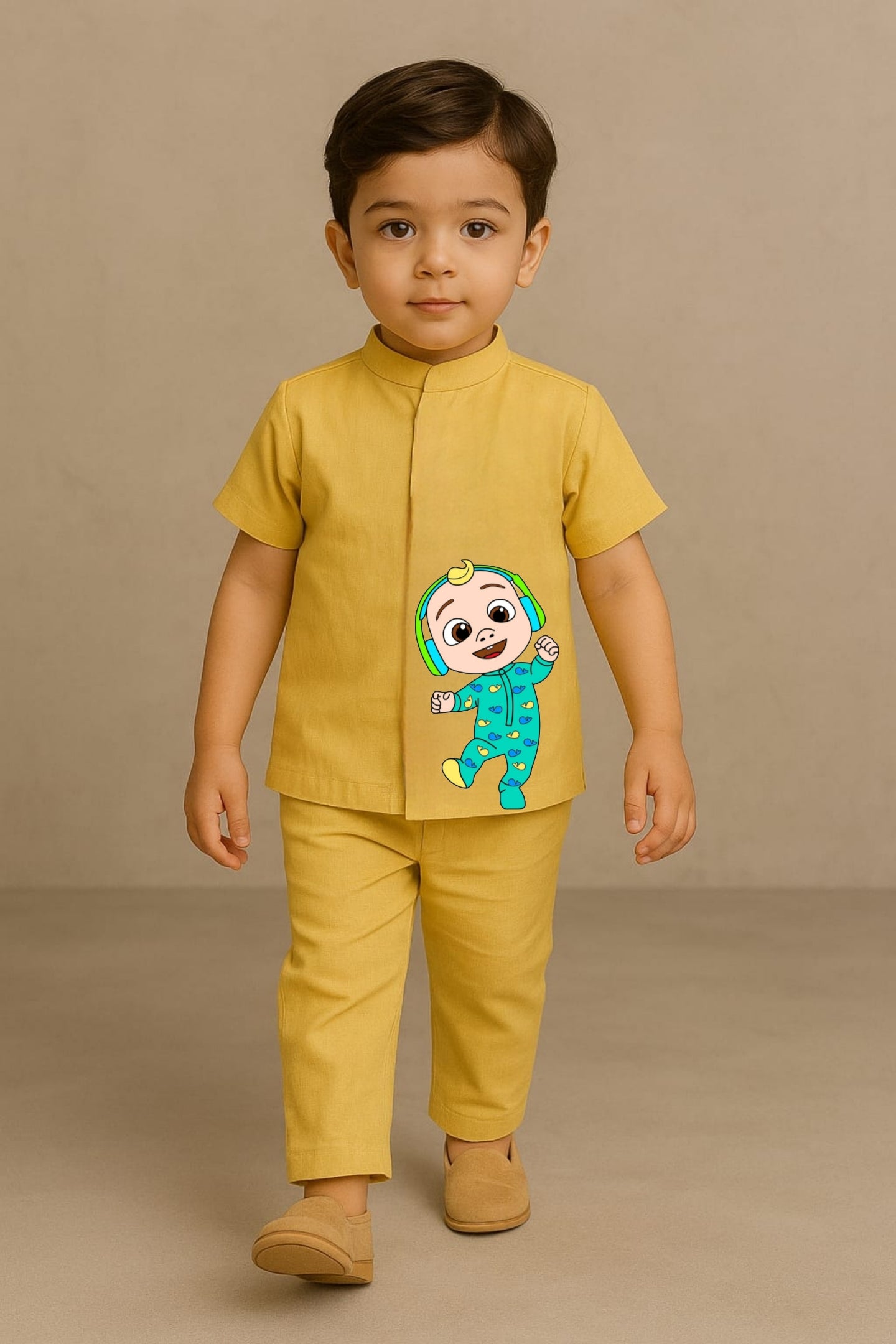 Pre Order: Yellow Cocomelon Hand Painted Coord Set