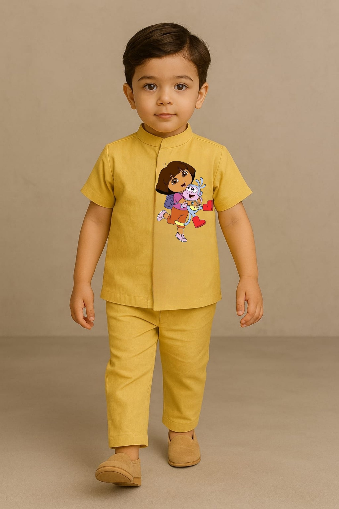 Pre Order: Yellow Dora The Explorer Hand Painted Coord Set